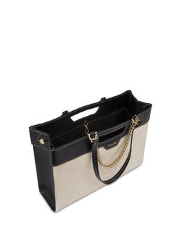 Shopping bag in vitello e canvas Maggie Photo 4