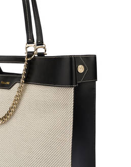 Shopping bag in vitello e canvas Maggie Photo 5