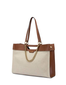 Shopping bag in vitello e canvas Maggie Photo 2