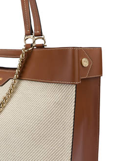 Shopping bag in vitello e canvas Maggie Photo 5