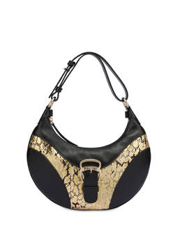 Borsa a spalla in vitello con stampa laminata Cabiria Buckle Photo 1