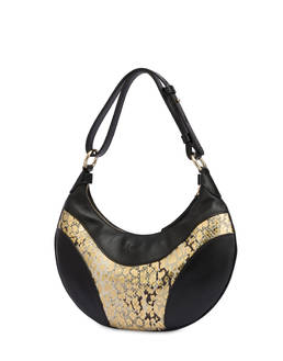 Borsa a spalla in vitello con stampa laminata Cabiria Buckle Photo 3