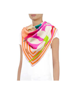 Foulard in seta Stripes & Flowers Photo 1
