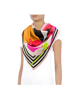 Stripes & Flowers silk scarf Photo 1