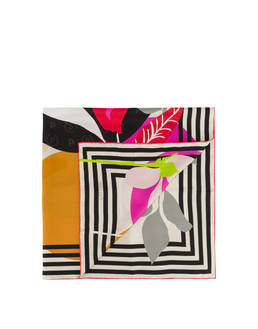 Stripes & Flowers silk scarf Photo 2