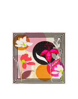 Stripes & Flowers silk scarf Photo 3