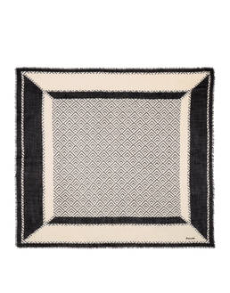 Deco' style wool and silk blend stole Photo 2