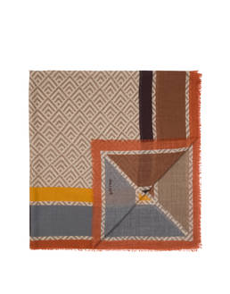 Deco' style wool and silk blend stole Photo 1