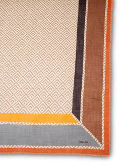 Deco' style wool and silk blend stole Photo 3