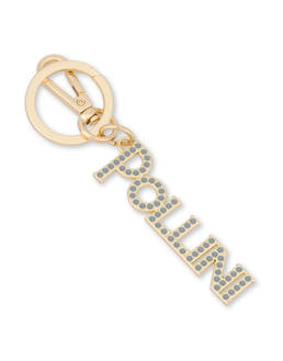 Lettering Logo charm keyring with rhinestones Photo 3