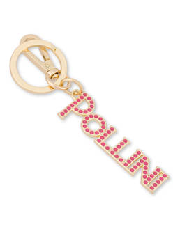 Lettering Logo charm keyring with rhinestones Photo 3