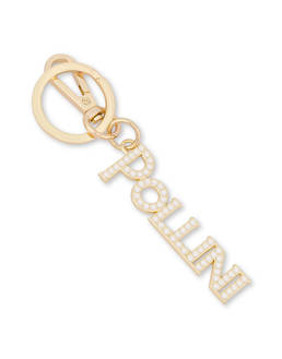 Lettering Logo charm keyring with rhinestones Photo 3