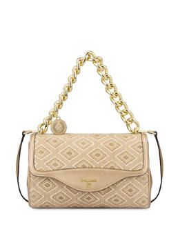 Borsa a spalla in rafia Chain Reaction Photo 1