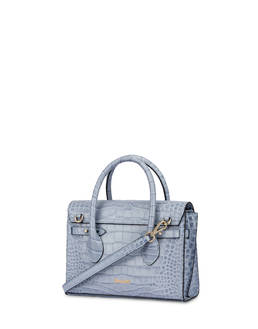Essence double handle bag in crocodile-print calfskin Photo 3