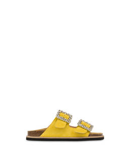 Rosemary split-leather slippers with double strap Photo 1