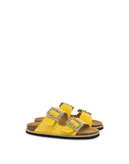 Rosemary split-leather slippers with double strap Photo 2