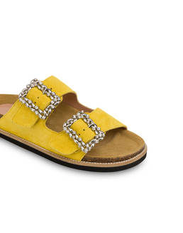 Rosemary split-leather slippers with double strap Photo 4