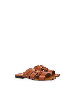 Cage cowhide flat slippers Photo 2