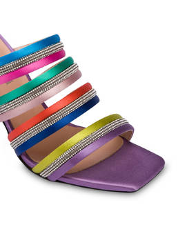 Mule con tacco in raso multicolor Bling Bling Photo 4