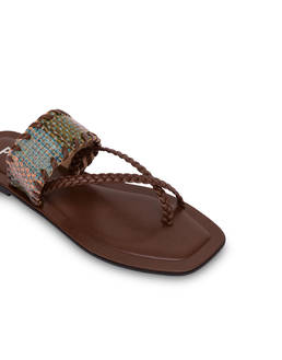Italian Savoir Faire flat slippers with weave print Photo 4