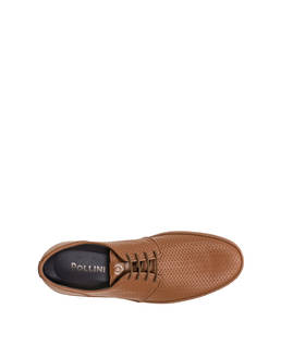 Foxing weave print calfskin derbies Photo 3