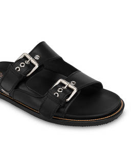 Natural Feeling cowhide slippers with straps Photo 5