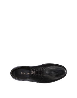 Foxing weave print calfskin derbies Photo 3