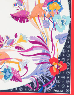 Silk scarf with floral print Photo 3