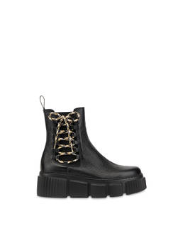 Wet Look chelsea boot in calfskin with multicolor laces Photo 1