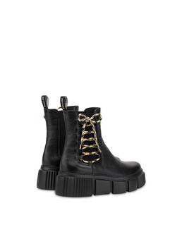 Wet Look chelsea boot in calfskin with multicolor laces Photo 3