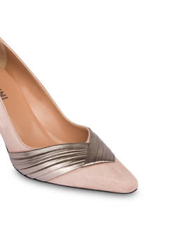 Sissi Plissé suede and laminated nappa pumps Photo 4