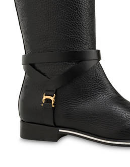 Stivali flat in vitello bottalato Saddle Photo 4