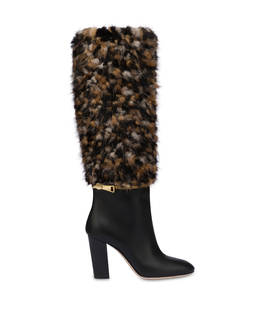 Aira calfskin and mink boots Photo 1
