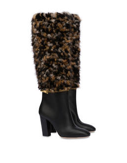 Aira calfskin and mink boots Photo 2
