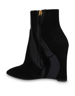 Stiefeletten mit Keilabsatz aus Spaltleder und Wave-Kalbsleder Photo 4