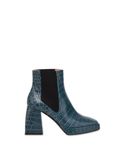 Autumn Beat crocodile print calfskin ankle boots Photo 1