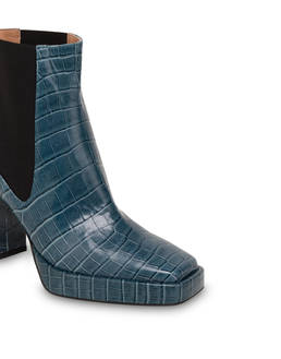 Autumn Beat crocodile print calfskin ankle boots Photo 4