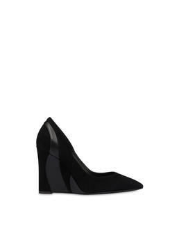 Pumps mit Keilabsatz aus Wildleder und Wave-Nappa Photo 1