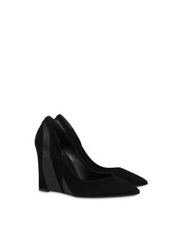 Pumps mit Keilabsatz aus Wildleder und Wave-Nappa Photo 2