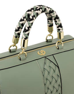Agadir double handle bag with woven insert Photo 5