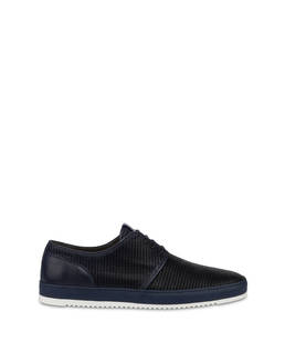 Foxing perforated print leather derby Photo 1