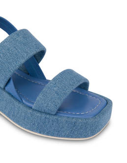 Sandalen Flatform aus Denim-Stoff Photo 4