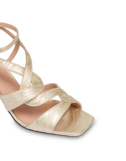 Curvy metallic goatskin sandals Photo 4