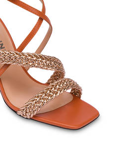 Italian Savoir Faire high-heel sandals in calfskin and patent leather Photo 4