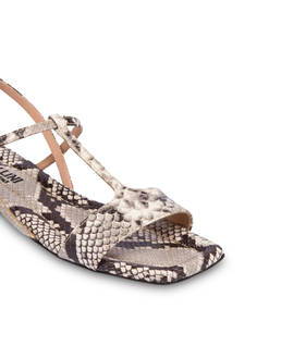 Flache Sandalen aus Kalbsleder mit Python-Print Between The Lines Photo 4