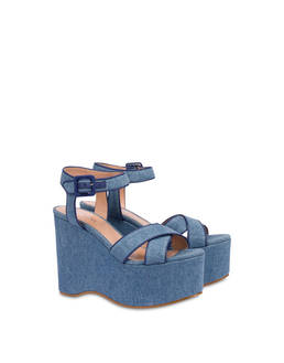 Sandalen aus Denim mit Keilabsatz Capri Photo 2