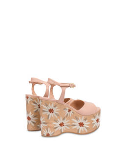 Sandalen mit gesticktem Keilabsatz Desert Rose Photo 3