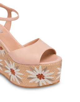 Sandalen mit gesticktem Keilabsatz Desert Rose Photo 4