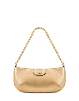 Mail clutch bag in metallic calfskin Photo 1
