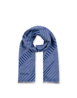 Cotton blend scarf with Stripes print Photo 2